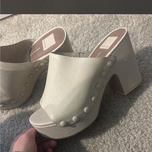 Dolce Vita Cream Wedge Mules